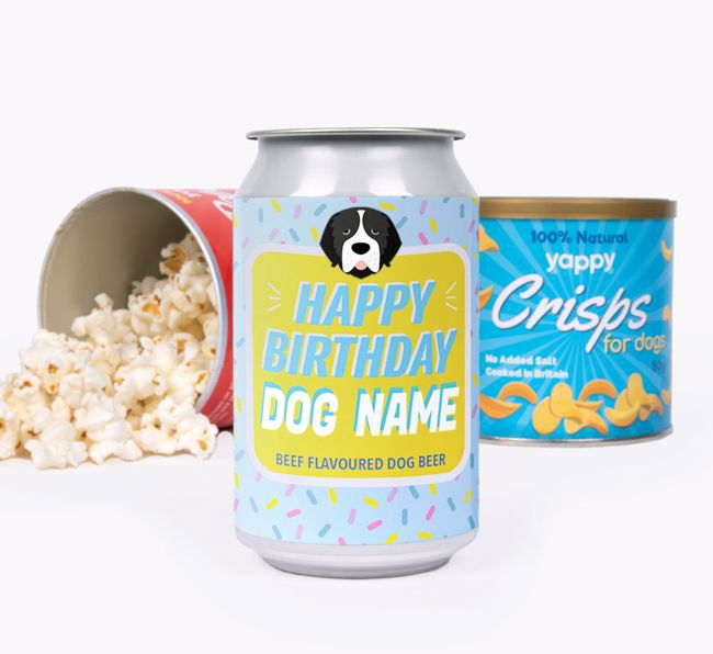 'Happy Birthday Sprinkles' - Personalised {breedFullName} Beer Bundle